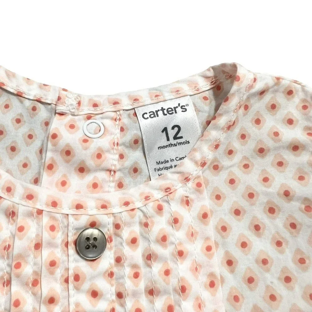 Carter's 12m Coral Diamond Print Tunic Top